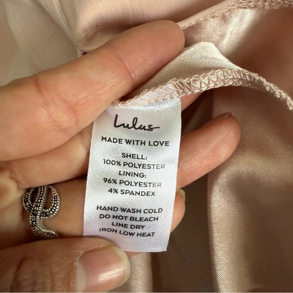 Lulu's Pink Ruched Wrap Gown with V-Neck - Picture 13 of 16